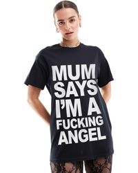 ASOS - T-shirt oversize avec texte imprimé « my mum says » - Lyst