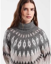 Object - Roll Neck Fairisle Knit Jumper - Lyst