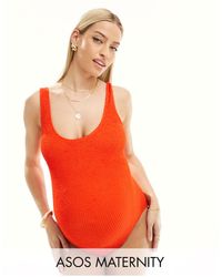 ASOS - Asos design maternity – amy – gekräuselter badeanzug - Lyst