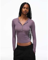 Bershka - Henley Long-sleeve T-shirt - Lyst