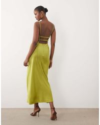 ASOS - Straight Neck Cami Midi Dress With Strappy Back - Lyst