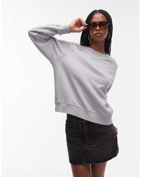 ARKET - Sudadera Gris Jaspeado Con Cuello Redondo De Felpa De Rizo Suave De - Lyst