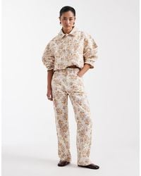 Miss Selfridge - All Over Floral Denim Straight Leg Jean Co Ord - Lyst