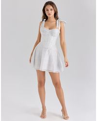 House Of Cb - Ariella Chiffon Dot Print Mini Dress - Lyst