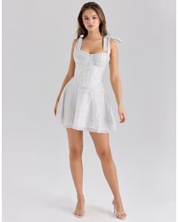 House Of Cb - Ariella Chiffon Dot Print Mini Dress - Lyst