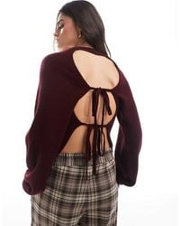 Miss Selfridge - Double Tie Back Open Back Jumper - Lyst