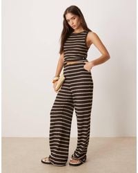 Mango - Knitted Straight Leg Striped Trouser Co-Ord - Lyst