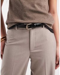 Pieces - Leren Riem Met Gouden Gesp - Lyst