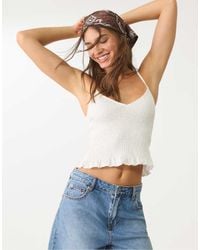 Stradivarius - Top Met Bandjes En Elastisch Detail - Lyst