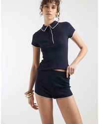 ASOS - Micro Short With Blanket Stitch Detail - Lyst