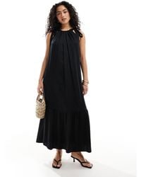 & Other Stories - Tiered Hem Maxi Dress With Gathered Tie Neck Detail And Keyhole Back - Lyst