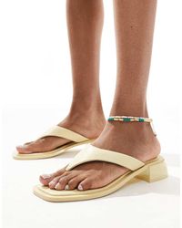 ASOS - Finale Toe Thong Heeled Mule Sandals - Lyst