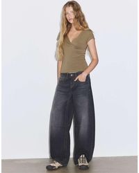 Stradivarius - Under-bust Short Sleeve Top - Lyst