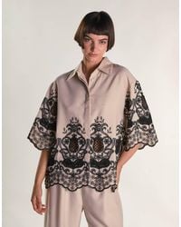 Glamorous - Embroidered Oversize Shirt - Lyst