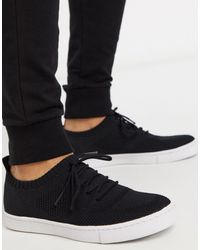 asos design high top sneakers in black mesh