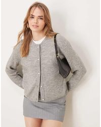 Jdy - Geribbeld Vest Met Parelknopen - Lyst