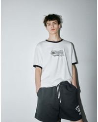 Pull&Bear - One Piece Ribbed T-Shirt - Lyst