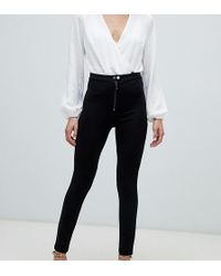 Stradivarius Denim Cargo Pant In Black - Lyst