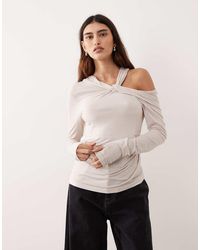 ARRANGE - Jersey Twist Neck Long Sleeve Top - Lyst