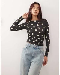Reclaimed Vintage - Long Sleeve Top With Ruched Side - Lyst