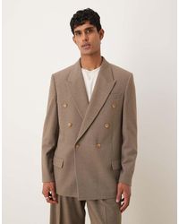 ASOS - Double Breasted Ruimvallend Colbert Met Textuur - Lyst
