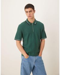 Abercrombie & Fitch - Polo en maille à col zippé avec liserés contrastants - Lyst