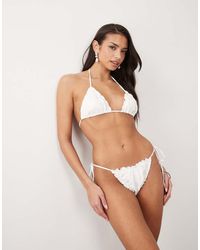South Beach - Sequin Lace Tie-side Bikini Bottom - Lyst