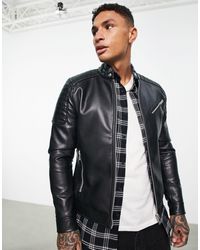 Bershka Leather jackets for Men | Online Sale up to 20% off | Lyst