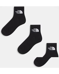 The North Face - Pack De 3 Pares De Calcetines Tobilleros Negros Con Logo Simple Dome De - Lyst