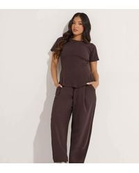 PixieGirl - Petite Jersey Pleated Barrel Trousers - Lyst