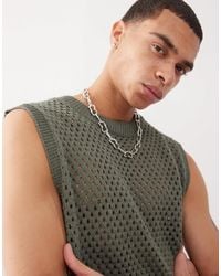 Reclaimed (vintage) - – freizeit-tanktop aus weitmaschigem häkelstrick - Lyst