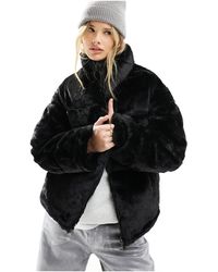 French Connection - Faux Fur Funnel Neck Jacket - Lyst