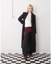 Monki - Maxi Length Coat With Wool - Lyst