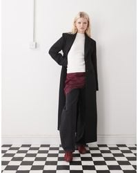 Monki - Lange Maxi Jas Met Wol - Lyst