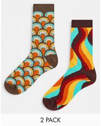 ASOS - 2 Pack Ankle Sock With 70's Print - Lyst