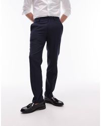 TOPMAN - Stretch Slim Textured Suit Trousers - Lyst