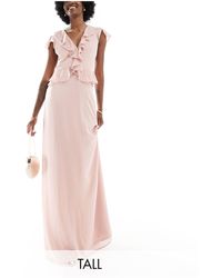 TFNC London - Bridesmaid Chiffon Maxi Dress With Ruffle Detail - Lyst