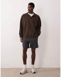 ASOS - Short oversize en jersey texturé gaufré - kaki - Lyst