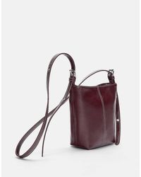 Pull&Bear - Borsa A Tracolla Bordeaux Con Impunture - Lyst