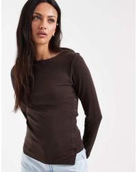 Levi's - Allie Asymmetrische Jersey Top Met Lange Mouwen - Lyst