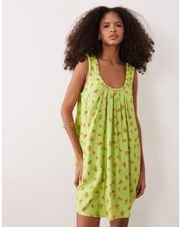 ASOS - Ruched Neck Mini Sundress - Lyst