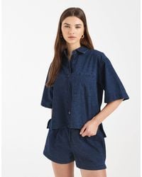 ASOS - Denim Boxy Shirt - Lyst