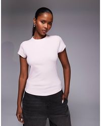 River Island - Short Sleeved Ribbed Top - Lyst
