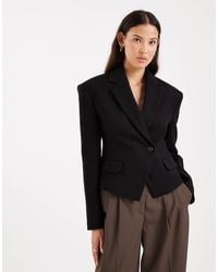 ASOS - Tailored Structured Cinched Waist Cropped Blazer - Lyst