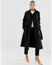 Karen Millen Sleek And Sharp Coat - Black