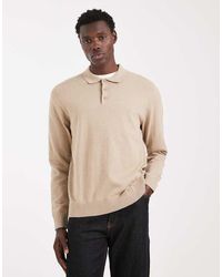 JJ Rebel - Knitted Long Sleeve Polo - Lyst