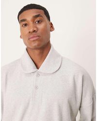 ASOS - Felpa Oversize Squadrata Mélange Con Spalle Scivolate E Collo Sciallato - Lyst