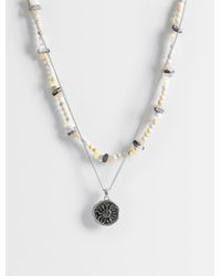 ASOS - 2 Pack Beaded Stone And Sun Pendant Necklace - Lyst