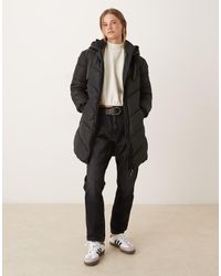 Jdy - Cappotto Imbottito Con Cappuccio E Motivo A Spina Di Pesce - Lyst