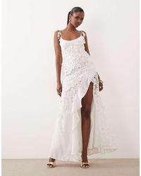 ASOS - 3D Floral Embroidered Maxi Dress With Patchwork Crochet - Lyst